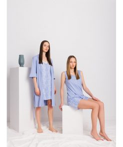 Pink Label Γυναικεία Πιτζάμα Αμάνικη Με Βερμούδα 