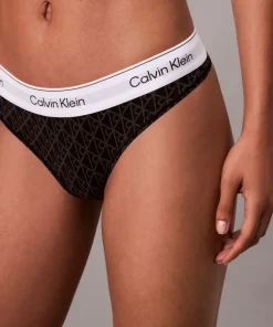 Calvin Klein Γυναικεία Στρίγκ Κωδ. 0000F3786E Μαυρο με γκρι σχέδια