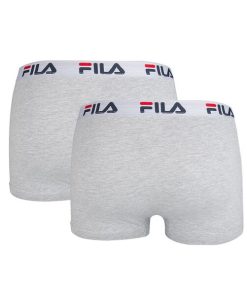 Fila Ελαστικό Ανδρικό Εσώρουχο Μπόξερ 2Τμχ Με Λογότυπο Στο Λάστιχο Κωδ. FU5016/2 Γκρι