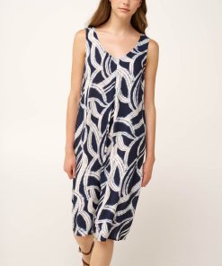 Vamp Γυναικείο Αμάνικο Φόρεμα Θαλάσσης Viscose Με Πιέτα Σε Μπατίκ Μοτίβο Κωδ. 24416