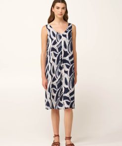 Vamp Γυναικείο Αμάνικο Φόρεμα Θαλάσσης Viscose Με Πιέτα Σε Μπατίκ Μοτίβο Κωδ. 24416