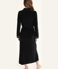 Vamp Χειμωνιάτικη Γυναικεία Μακριά Ρόμπα Με Ζώνη Βελούδο Κωδ. 23164