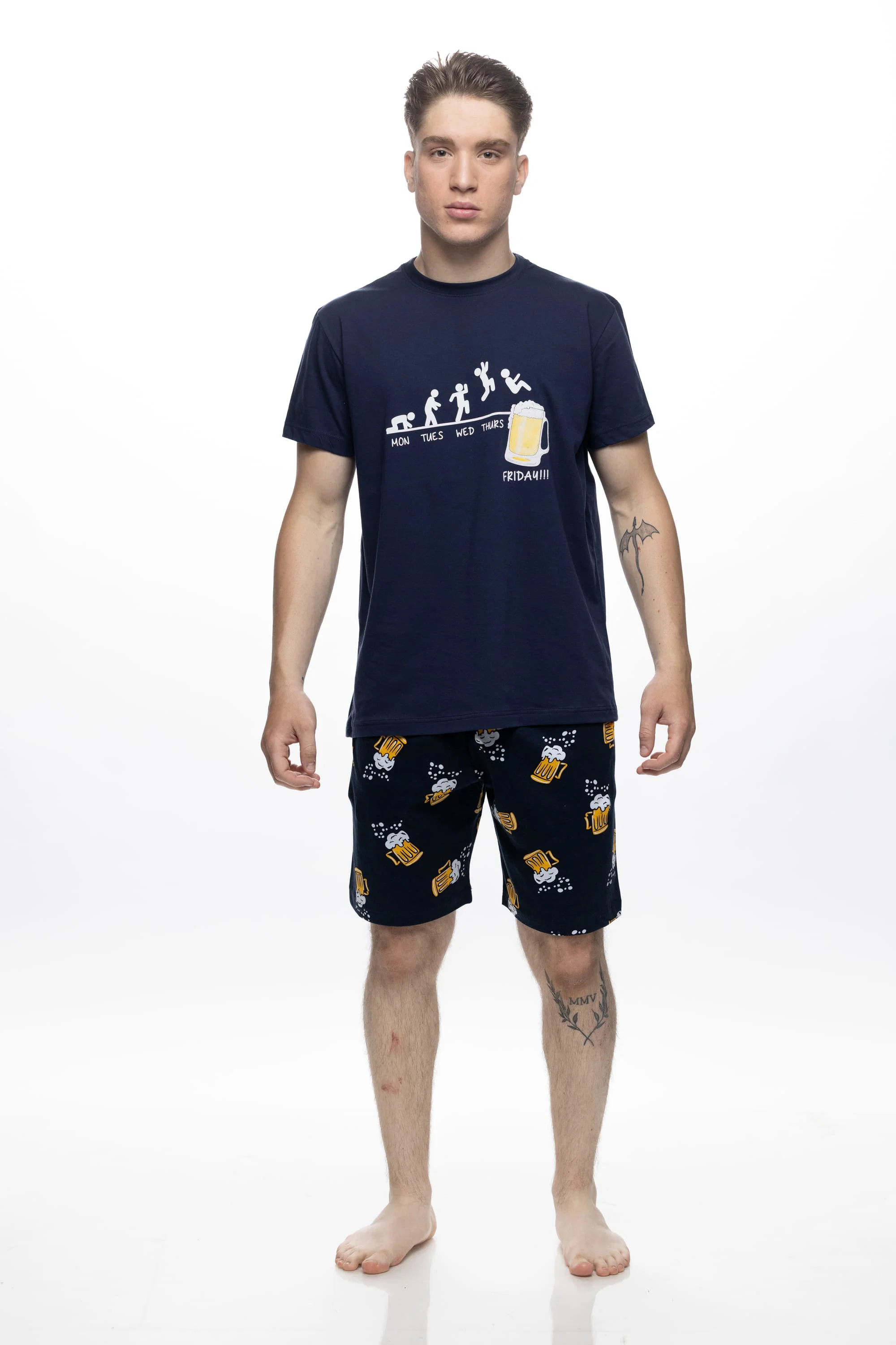 Galaxy Ανδρική Καλοκαιρινή Βαμβακερή Πιτζάμα-Homewear Με Εμπριμέ Παντελόνι Κωδ. 713-26