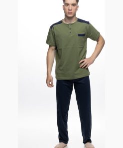 Galaxy Ανδρική Καλοκαιρινή Βαμβακερή Πιτζάμα-Homewear Με 2 Παντελόνια Κωδ. 714-26