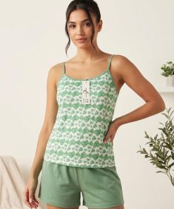 Lydia Creations Καλοκαιρινή Νεανική Γυναικεία Πιτζάμα Τιραντάκι Με Σορτσάκι Κωδ. 26109 πρασινο