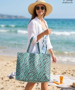 Bluepoint Τσάντα Θαλάσσης Πάνινη Ώμου Ζεβρέ "Candy Rush" Κωδ. 25082000