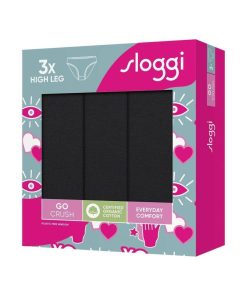 Sloggi Γυναικεία Σλιπ High Leg Go Crush 3Pack Με Δαντέλα Κωδ. 10219663 μαυρο-μαυρο-μαυρο