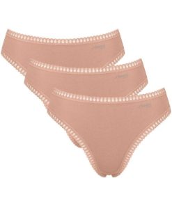 Sloggi Γυναικεία Σλιπ Mini Go Crush 3Pack Με Δαντέλα Κωδ. 10219685 μπεζ-μπεζ-μπεζ