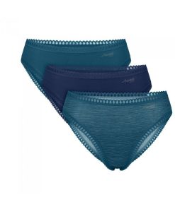 Sloggi Γυναικεία Σλιπ High Leg Go Crush 3Pack Με Δαντέλα Κωδ. 10219663 μαυρο-μαυρο-μαυρο