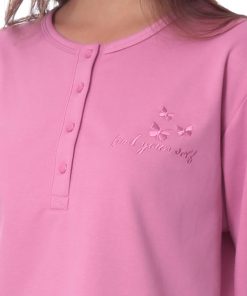 Lydia Creations Γυναικεία Πιτζάμα Με Εσωτερική Επένδυση Φλις Κωδ. 25530 ροζ