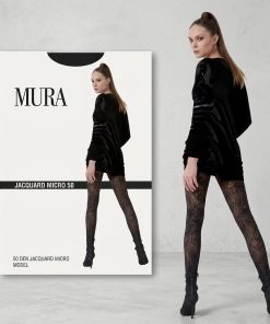 Mura Καλσόν Με Σχέδιο Δαντέλα Καλυπτική Μαύρο 50 Den Κωδ. C4212